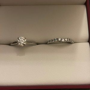 GIA Round Diamond 1 CT Ring And 1/2 Ct Band